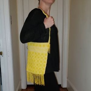 ☀️Sunny Yellow 70s True Vintage Fringed Shoulder Bag